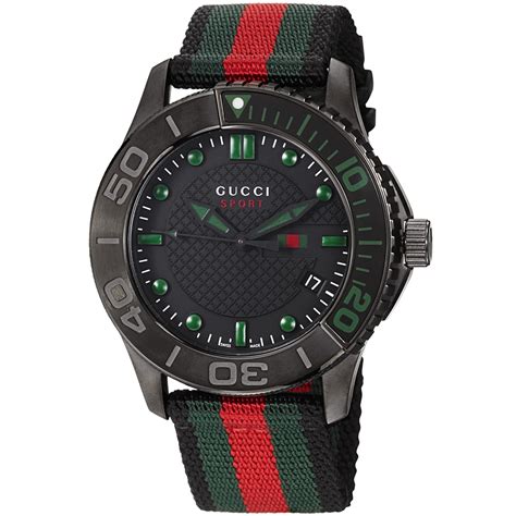 mens gucci watch black leather|leather gucci watch strap 42mm.